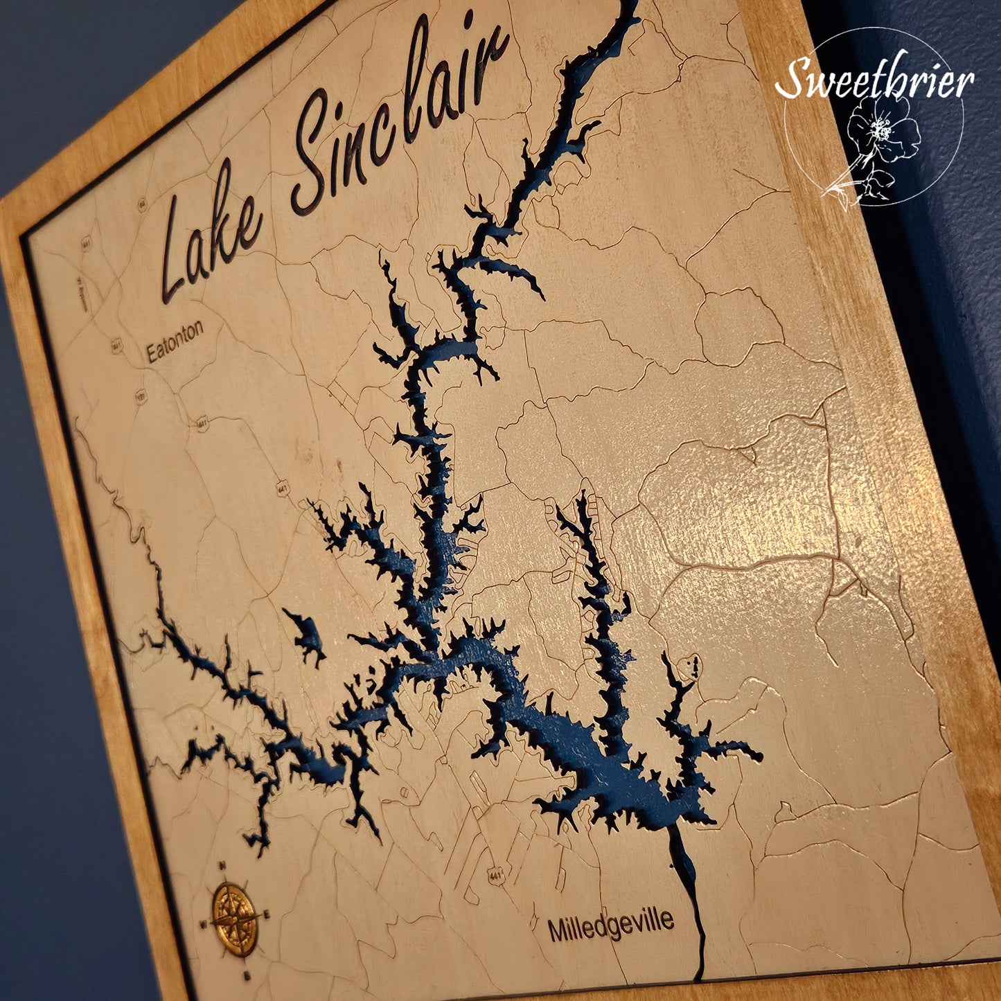 Lake Sinclair Square Layered Map