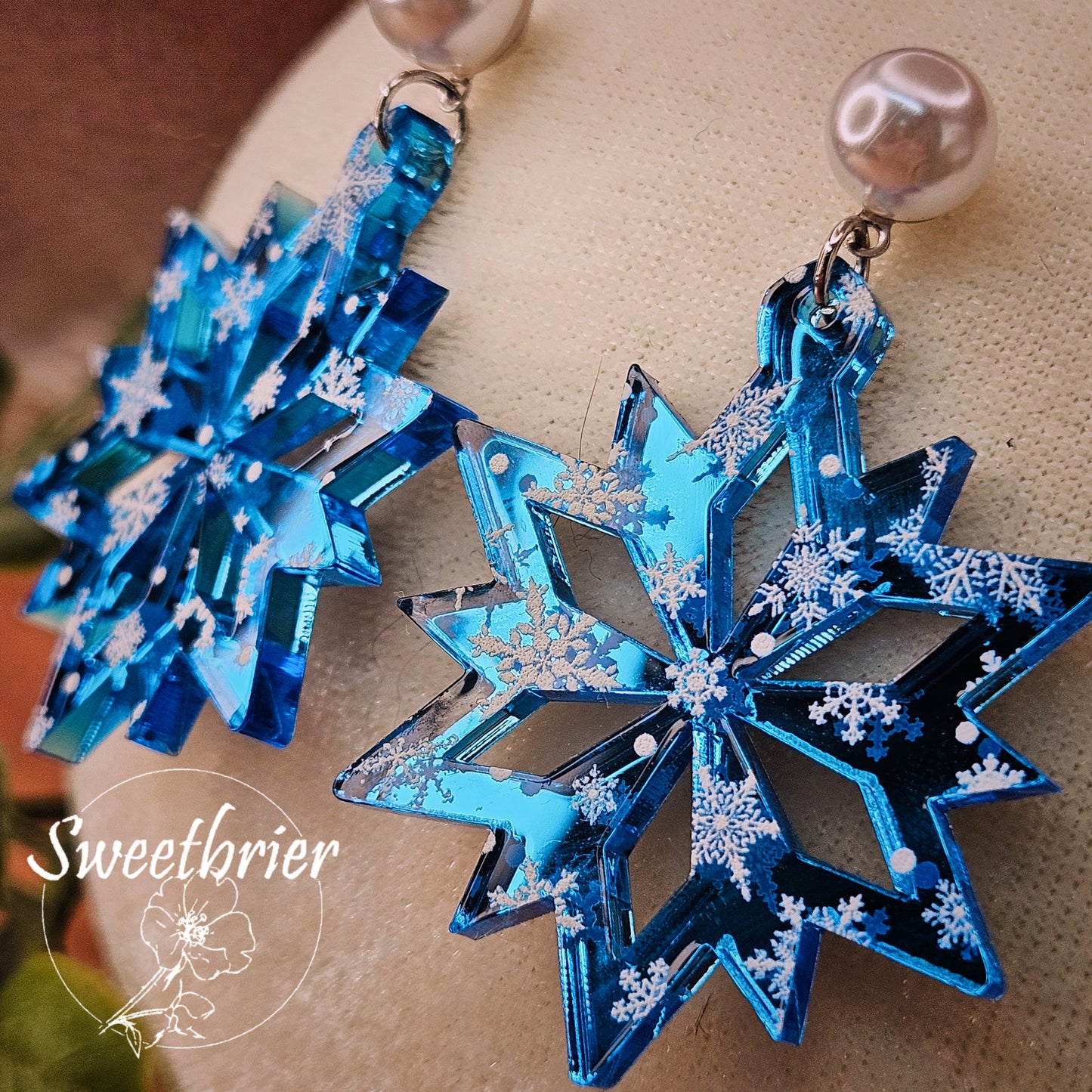 Mirrored Snowflake Earrings