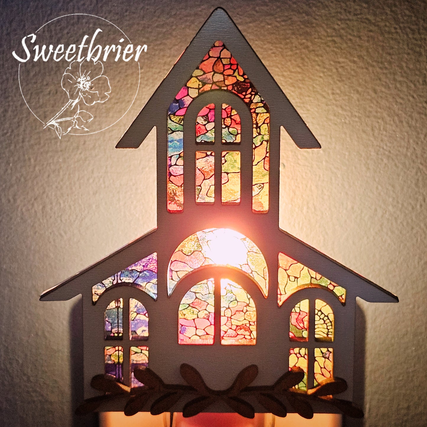 Stained Glass Church Nightlight