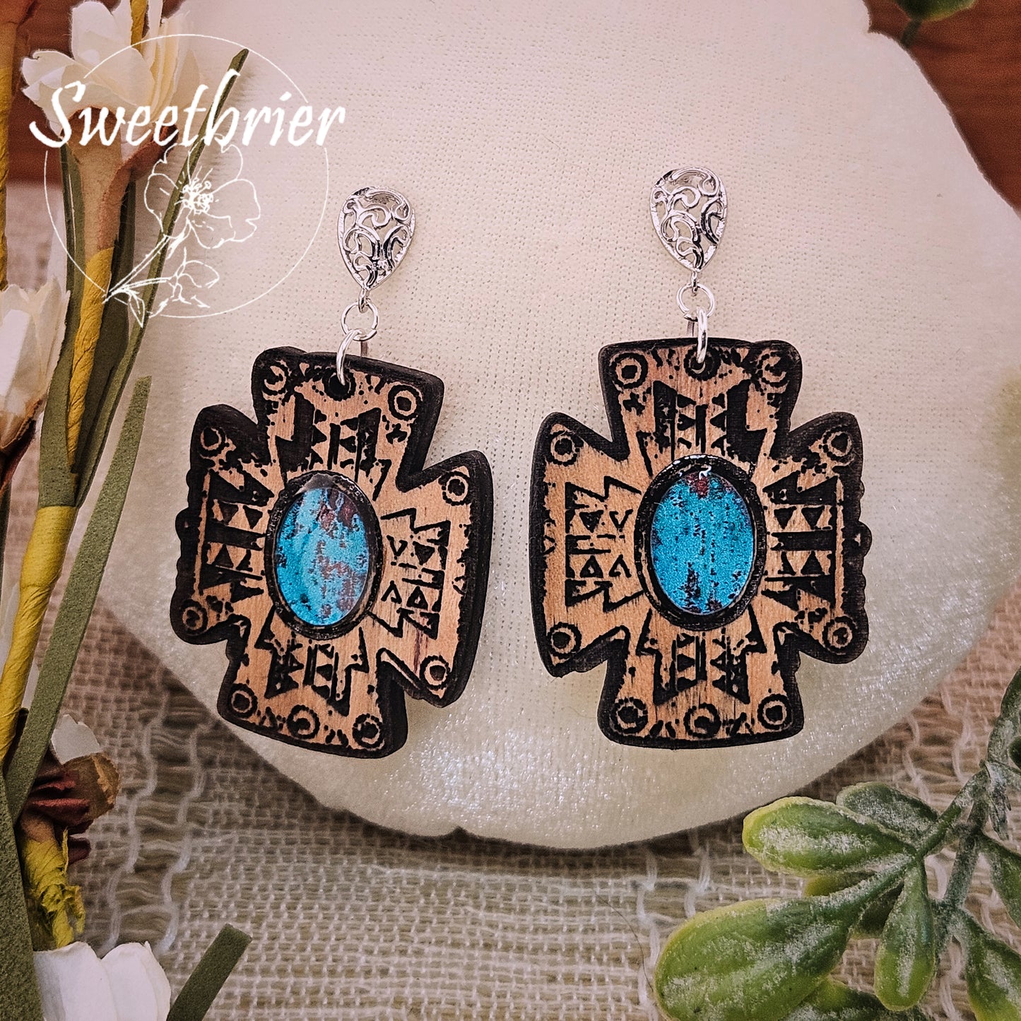 Southwest Cross Earrings