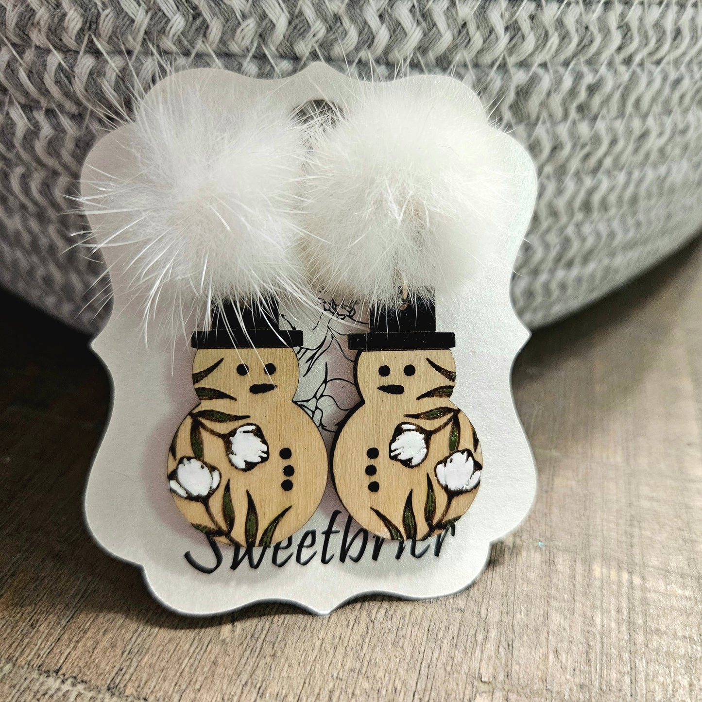 Floral Snowman Earrings