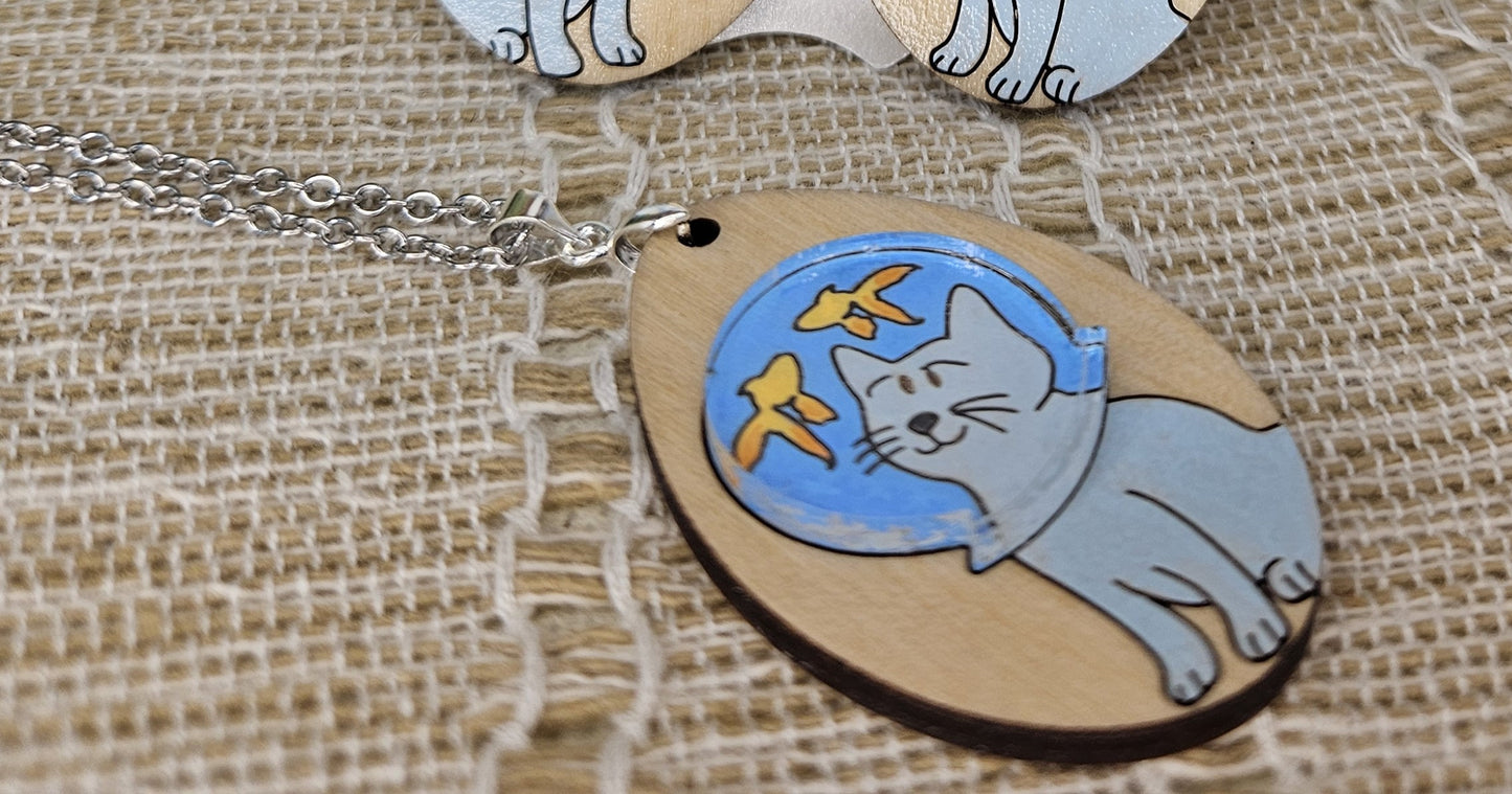 Fishbowl Cat Necklace