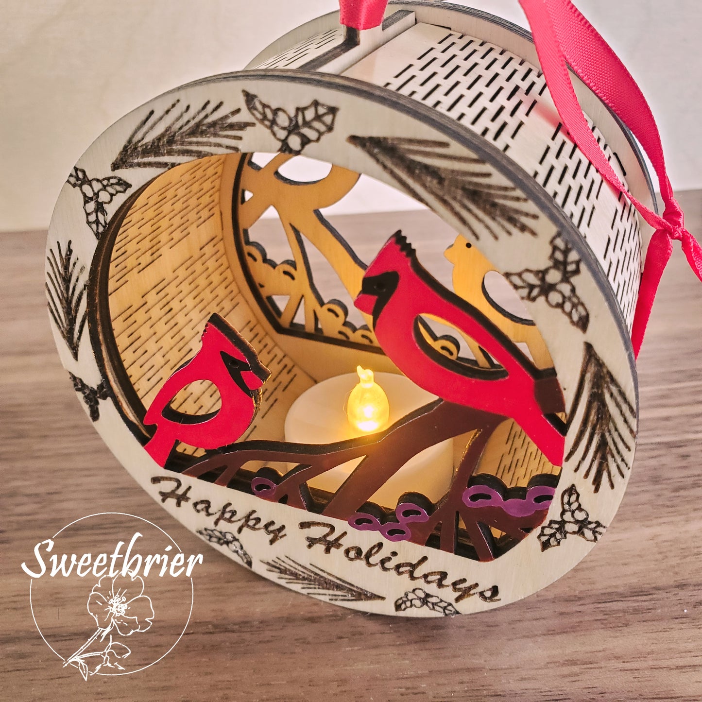 LED Cardinals Ornament