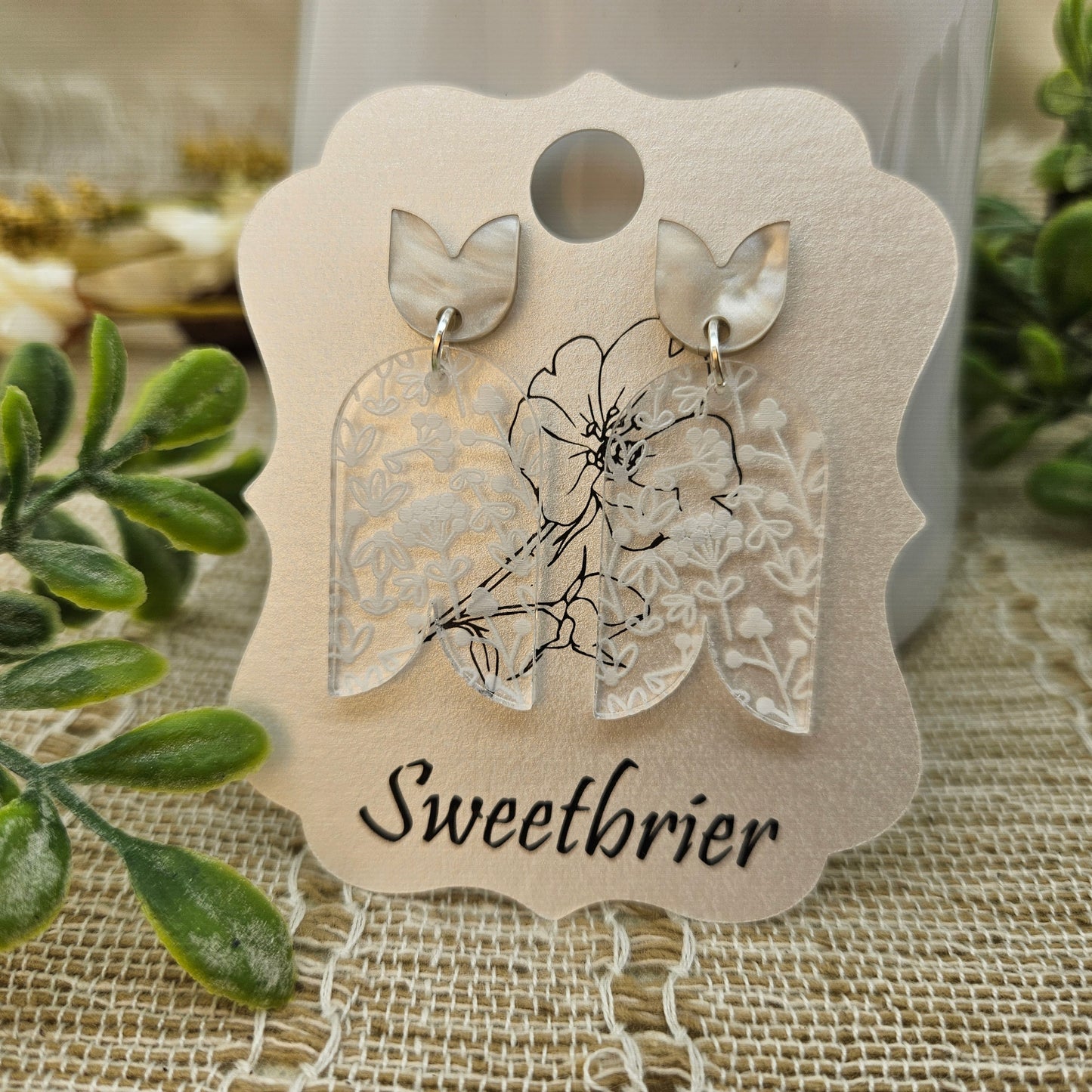Pearl Floral Illusion Earrings