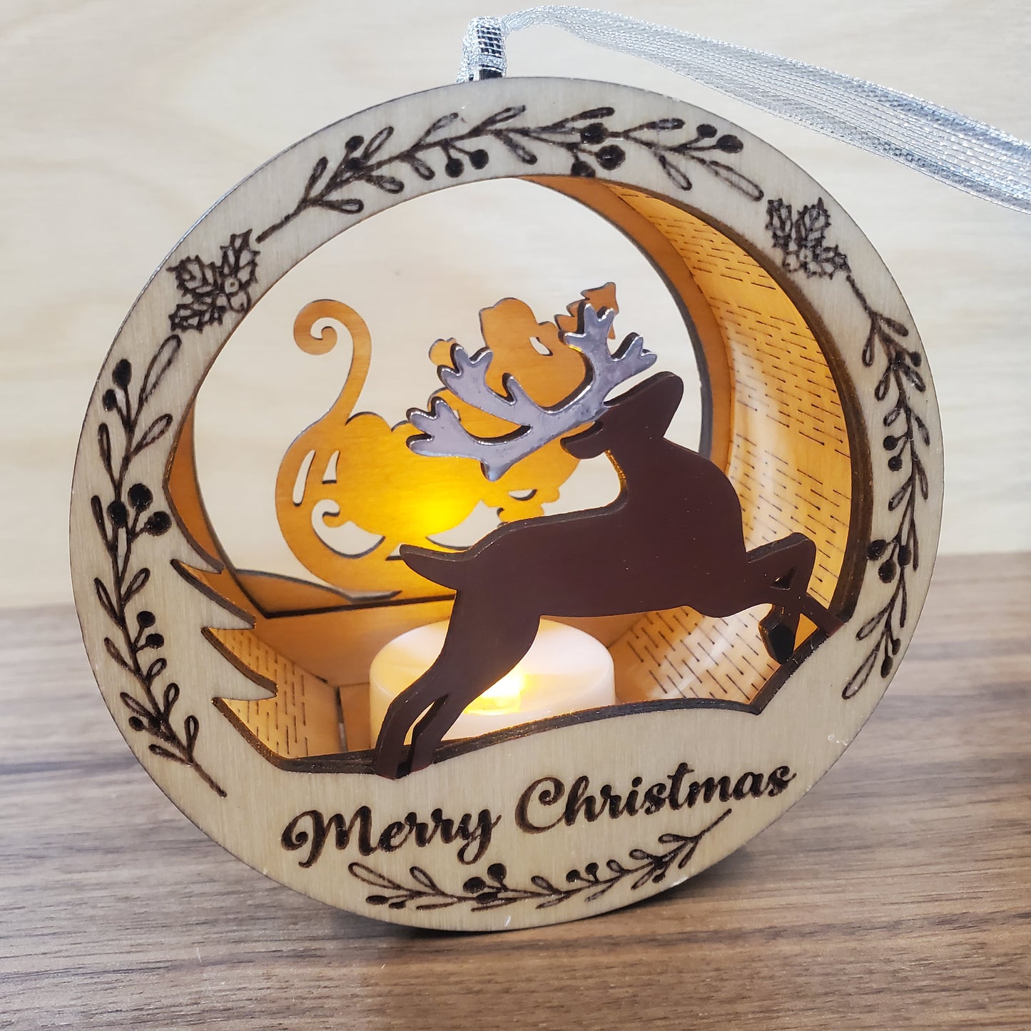 LED Santa Ornament