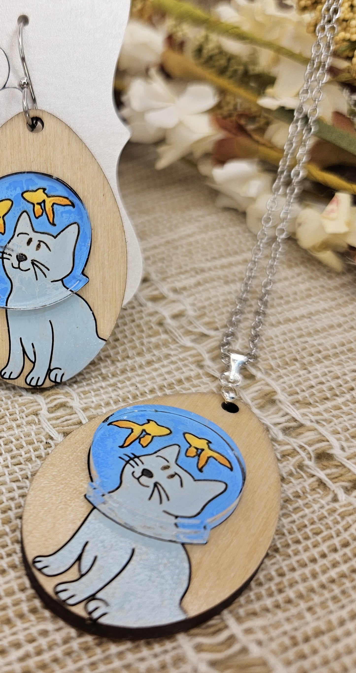 Fishbowl Cat Necklace
