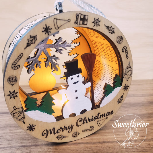 LED Snowman Ornament