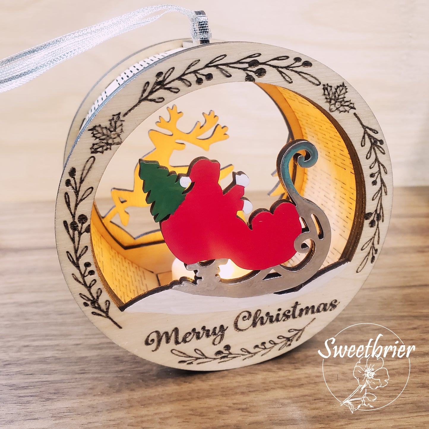 LED Santa Ornament