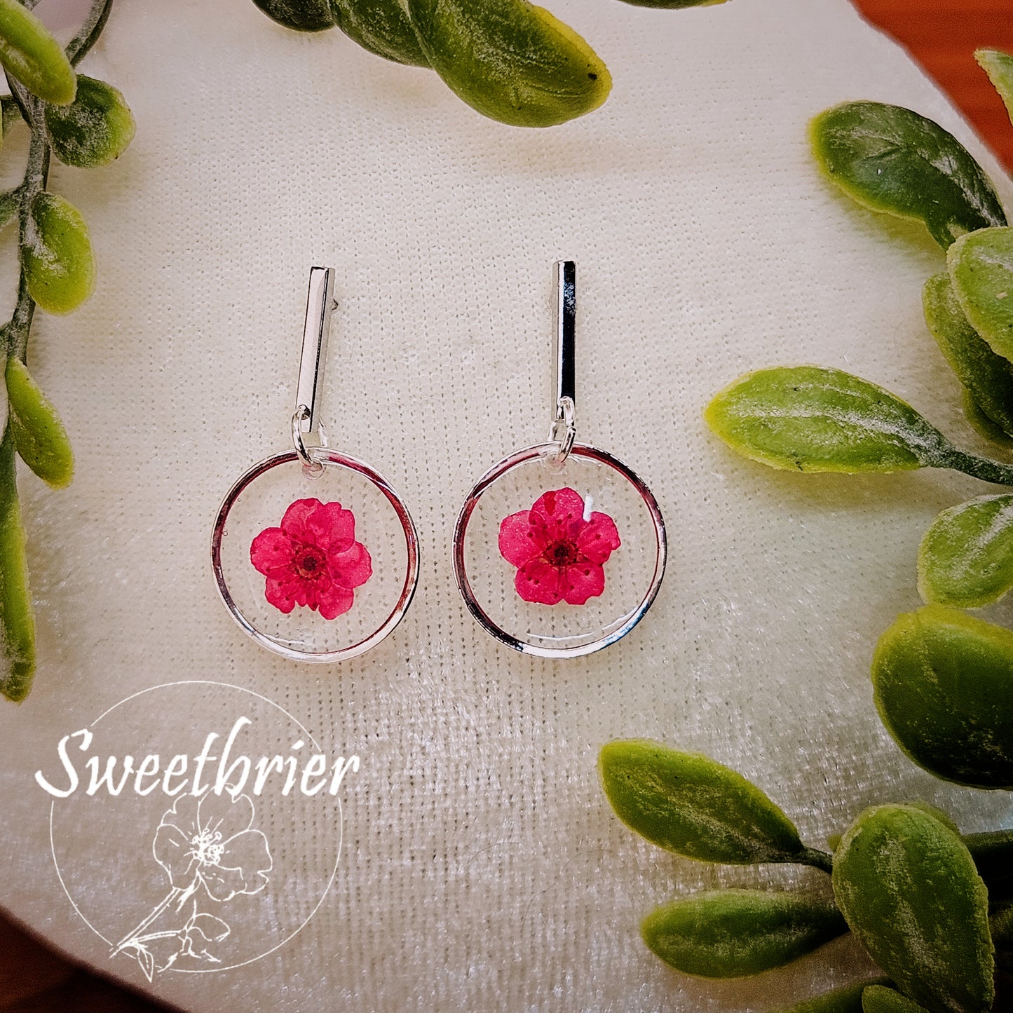 Rosy Bloom Drop Earrings