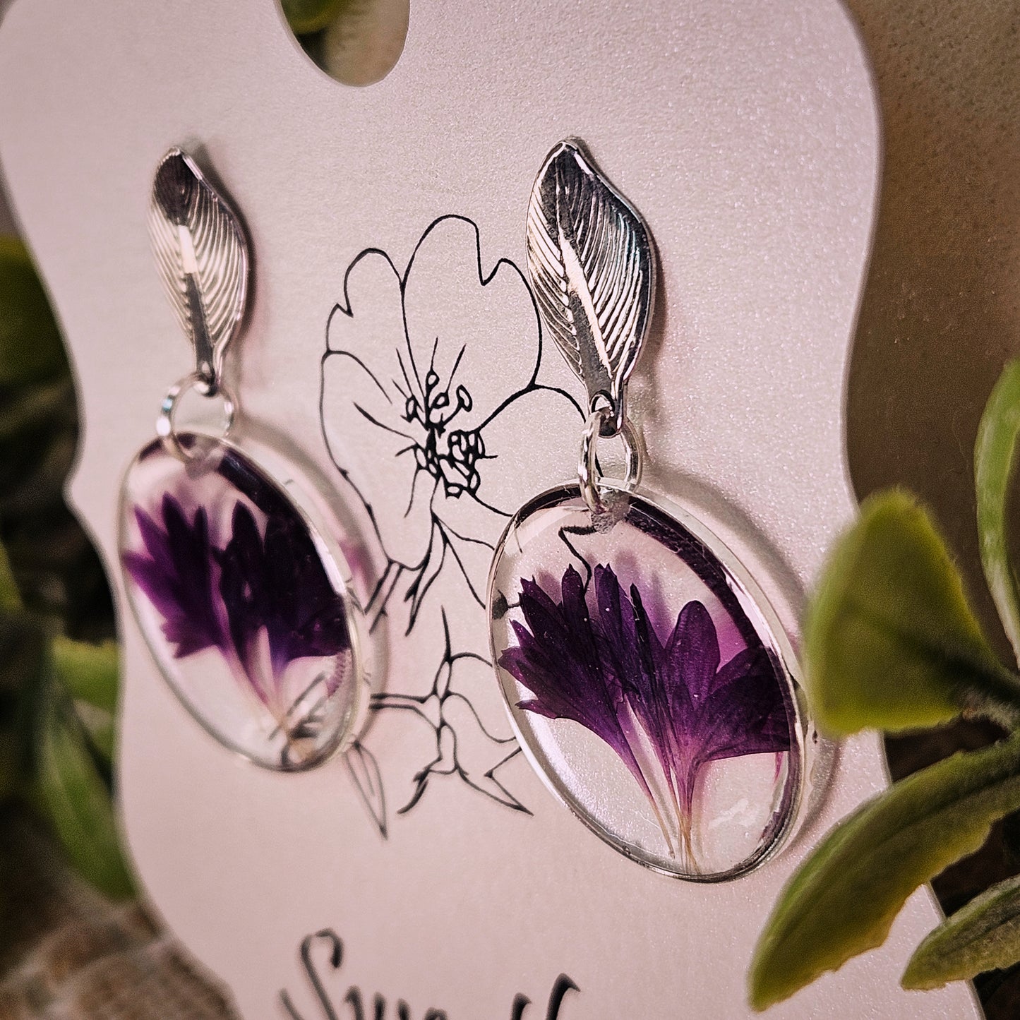 Purple Blossom Whisper Earrings
