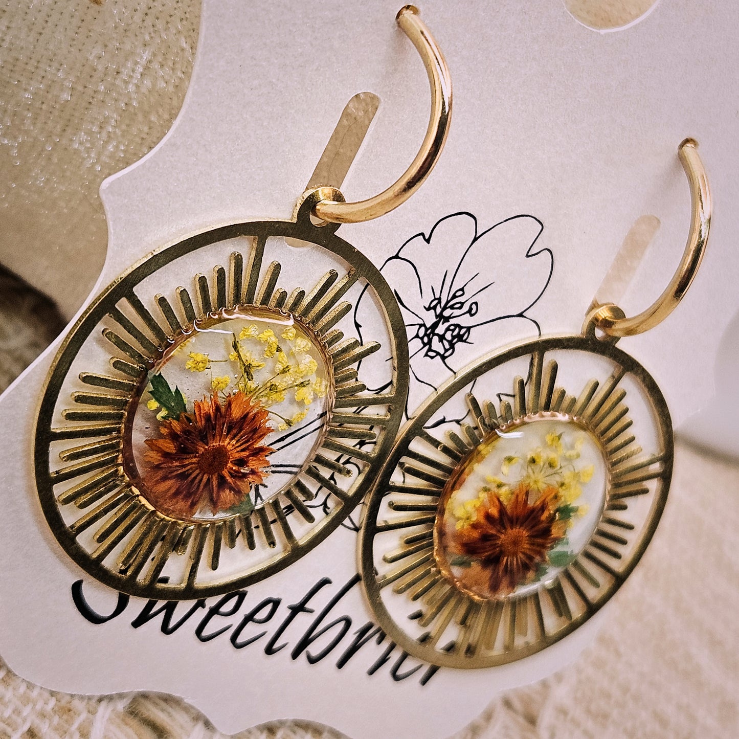 Sunburst Botanical Hoops
