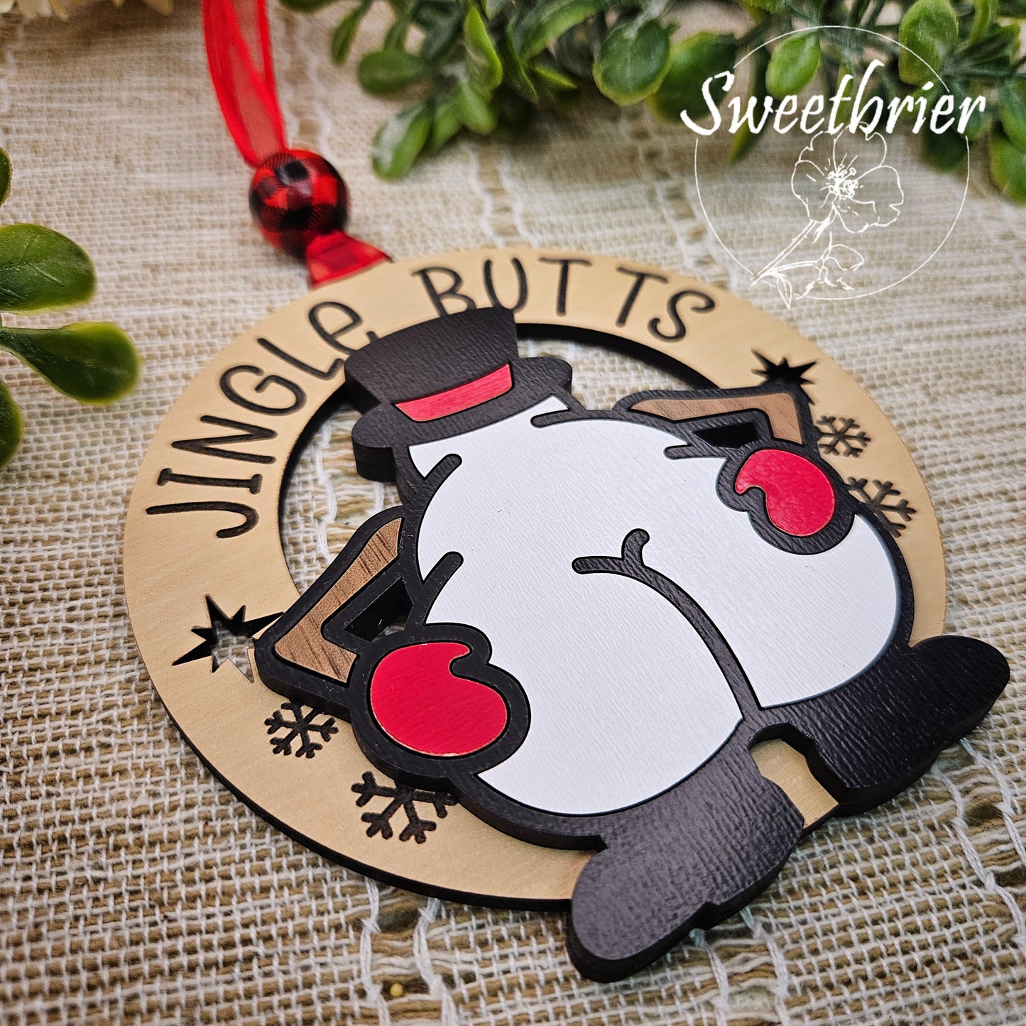 Jingle Butts Snowman Ornament