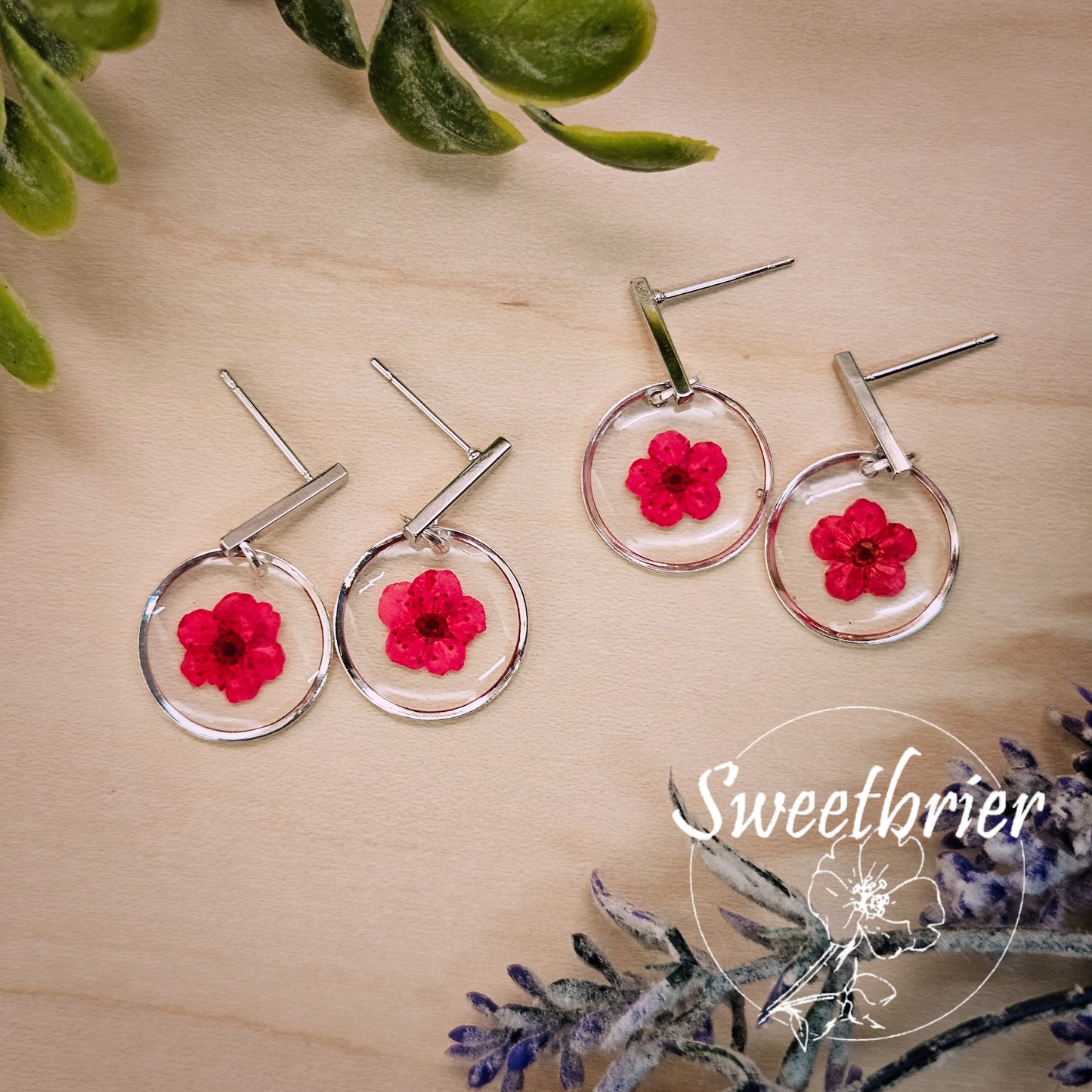 Rosy Bloom Drop Earrings
