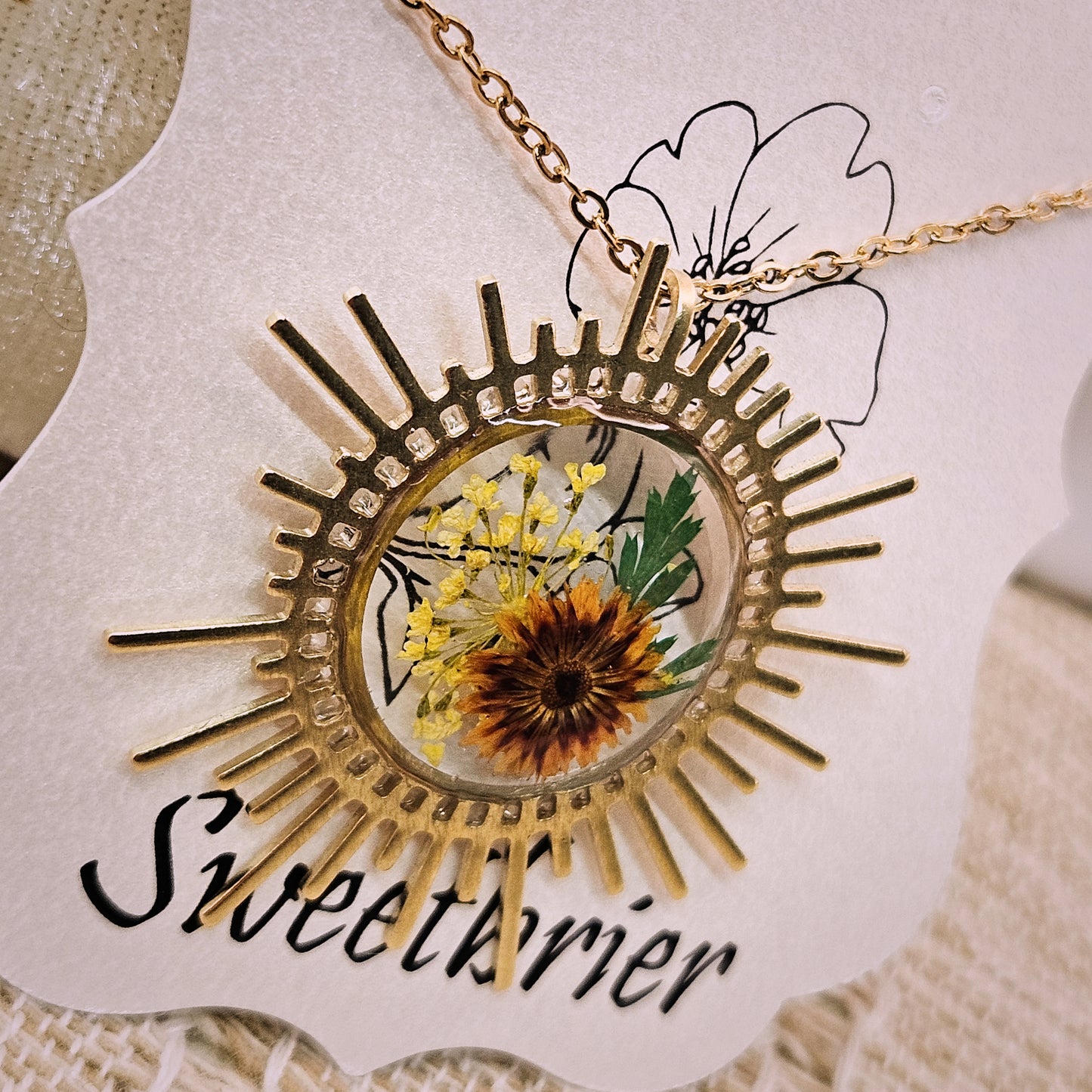 Sunburst Botanical Pendant