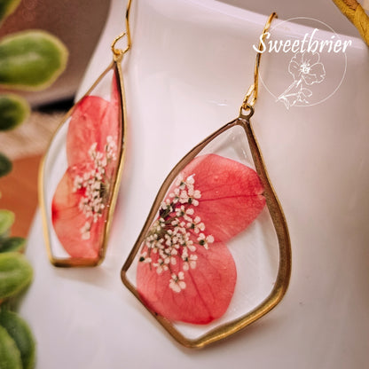 Pressed Pink Geometric Drop Earrings