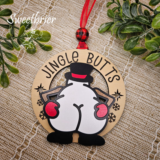 Jingle Butts Snowman Ornament