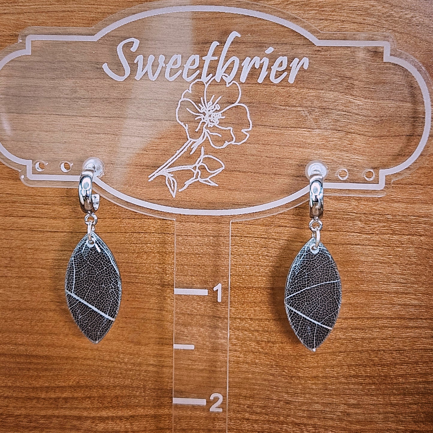 Botanical Vein Leaf Drop Earrings