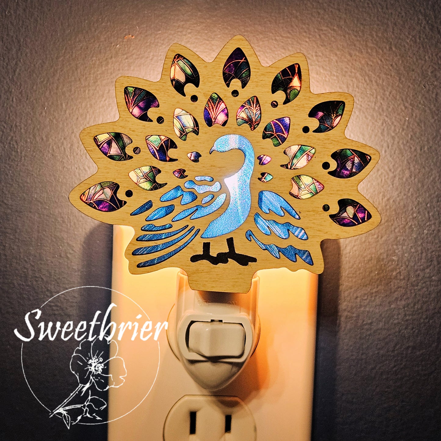 Jeweled Peacock Nightlight