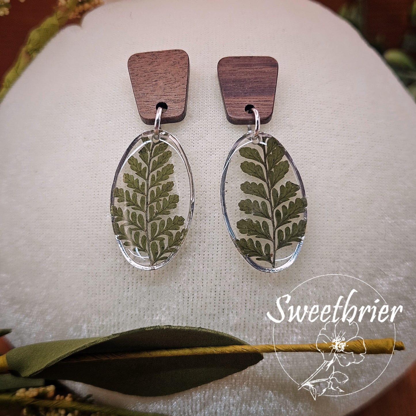 Woodland Fern Drop Earrings