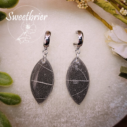 Botanical Vein Leaf Drop Earrings