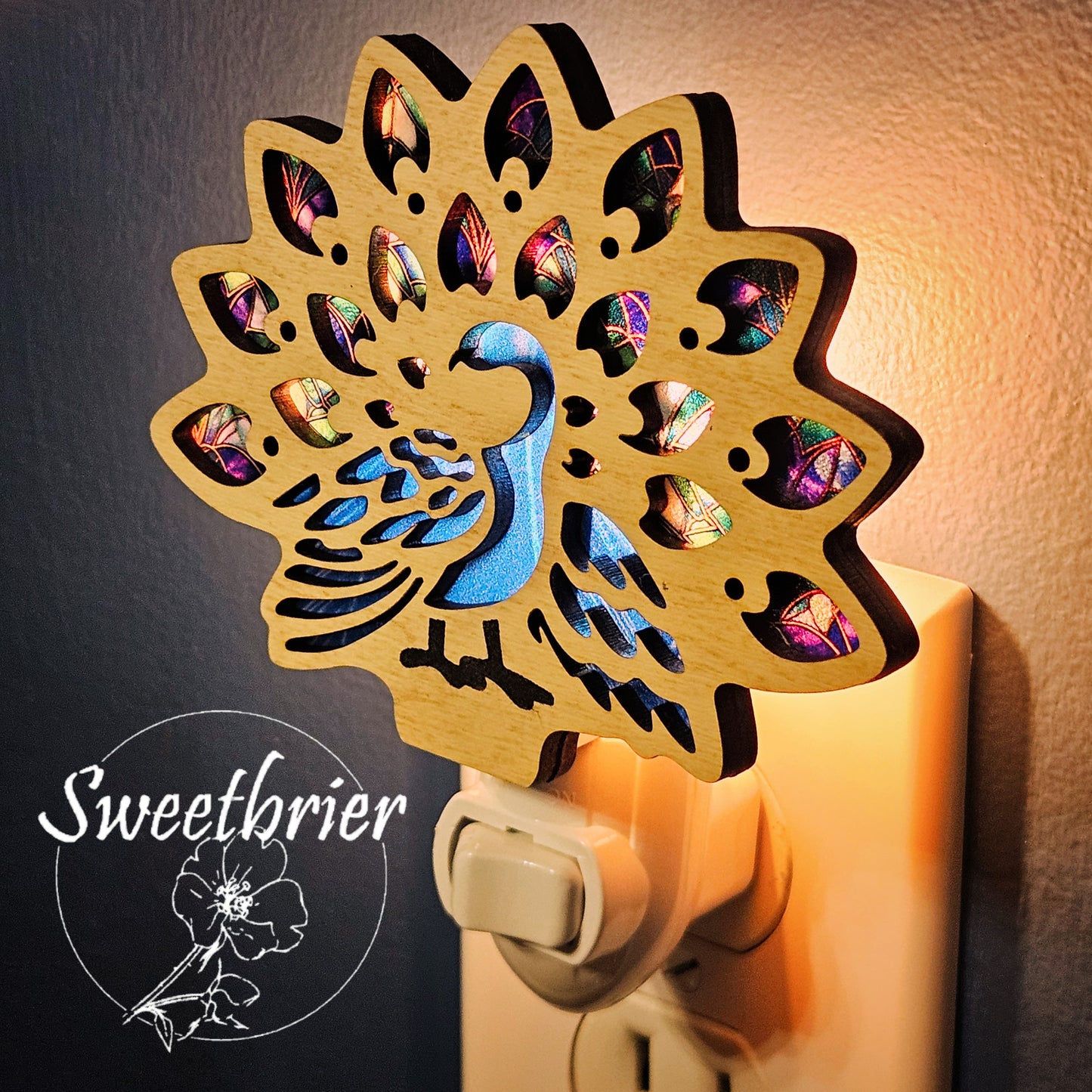 Jeweled Peacock Nightlight