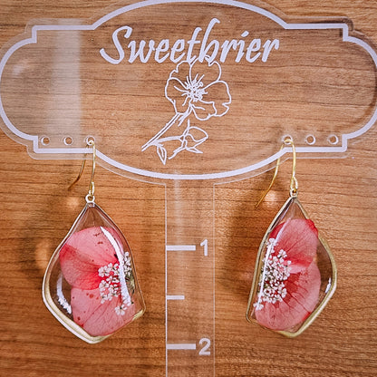 Pressed Pink Geometric Drop Earrings