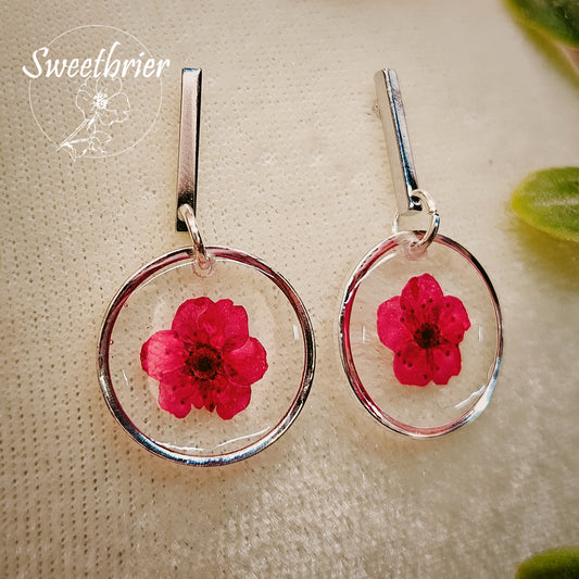 Rosy Bloom Drop Earrings
