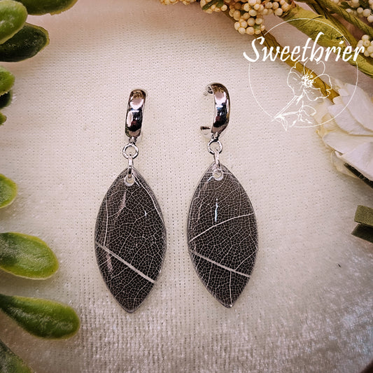 Botanical Vein Leaf Drop Earrings