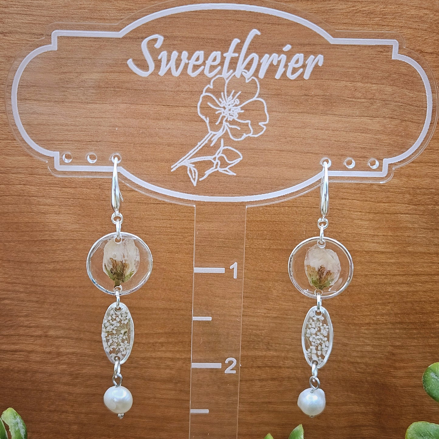 Ivory Bloom & Pearl Earrings