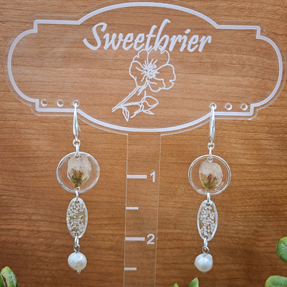 Ivory Bloom & Pearl Earrings